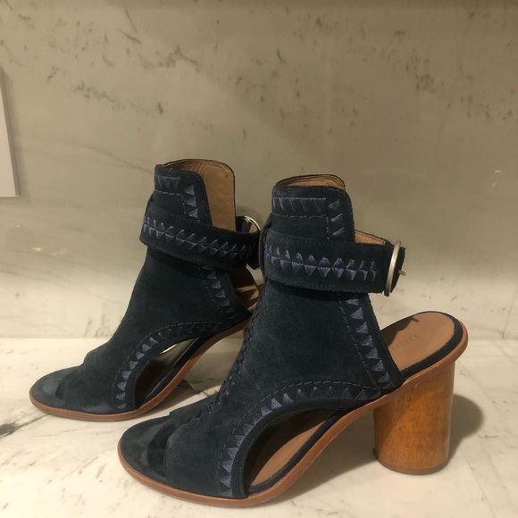 💙Anthropologie Blue Suede Bootie - Picture 4 of 6